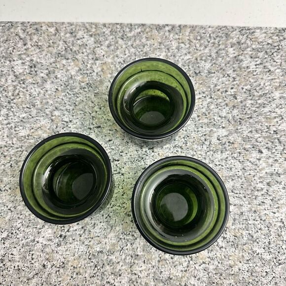 Dansk Designs Votive Candle Holder 3 Pc Rare avocado green Vintage Denmark - Picture 3 of 6